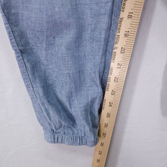 Athleta Cabo Linen Jogger Size 8 Pants Elastic Waist Drawstring Zip Pockets - Picture 6 of 13